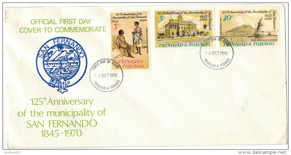 Trinidad & Tobago - 1970 - 125th Anniversary Of San Fernando - FDC - Trindad & Tobago (1962-...)