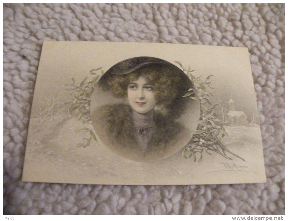 A258. CPA.  Illustrateur. WICHERA. Jolie Femme à  Chapeau..  Beau Plan.  écrite & Voyagée 1909 - Wichera