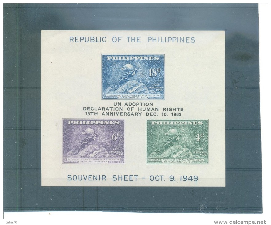 FILIPINAS-DERECHOS HUMANOS ( H.B. 6)  SIN DENTAR (1963) MICHEL - Filipinas