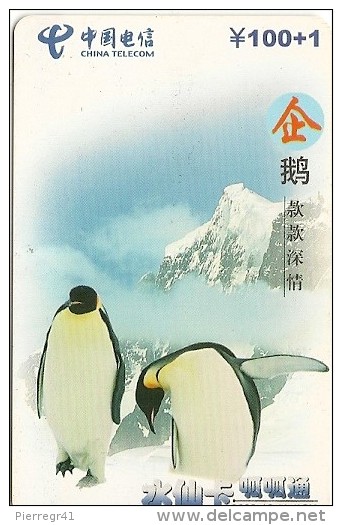 2-CARTES-PREPAYEES-2002-CHINA TELECOM-PINGUOINS-TBE - Pingouins & Manchots
