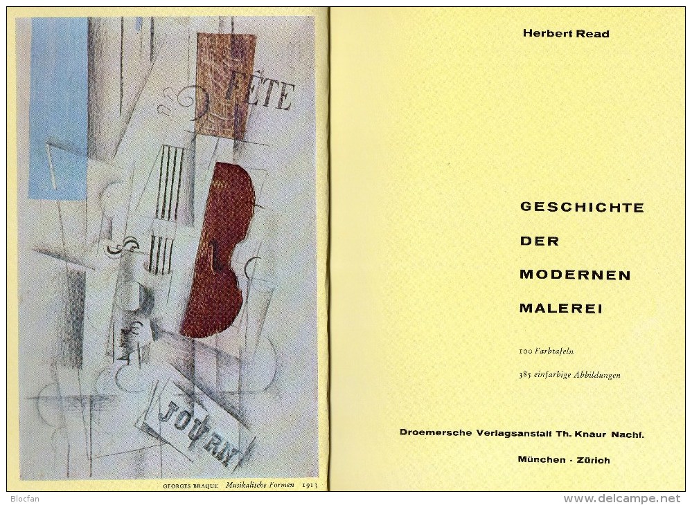 H.Read KNAUR Geschichte Der Modernen Malerei 1959 Antiquarisch 10€ Mit 100 Farbtafeln Paintings Art Book Germany Deutsch - Painting & Sculpting