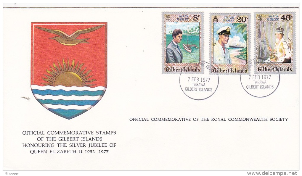 Gilbert Islands 1977 Queen Elizabeth Silver Jubilee FDC - Gilbert & Ellice Islands (...-1979)