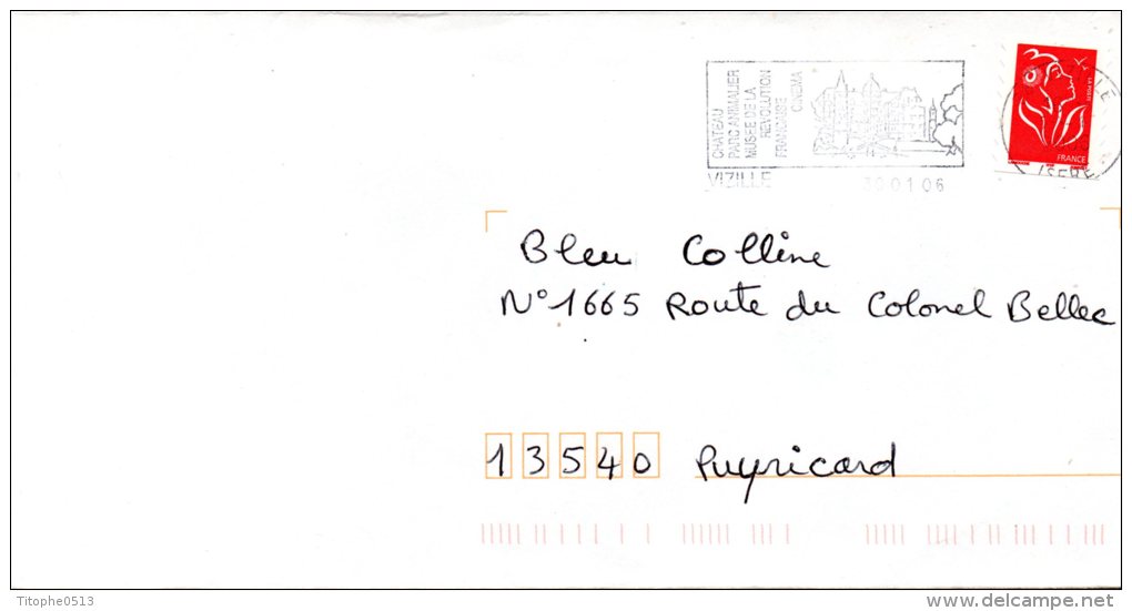 FRANCE. Enveloppe Ayant Circulé Avec Flamme De 2006. Musée De La Révolution Française De Vizille. - French Revolution