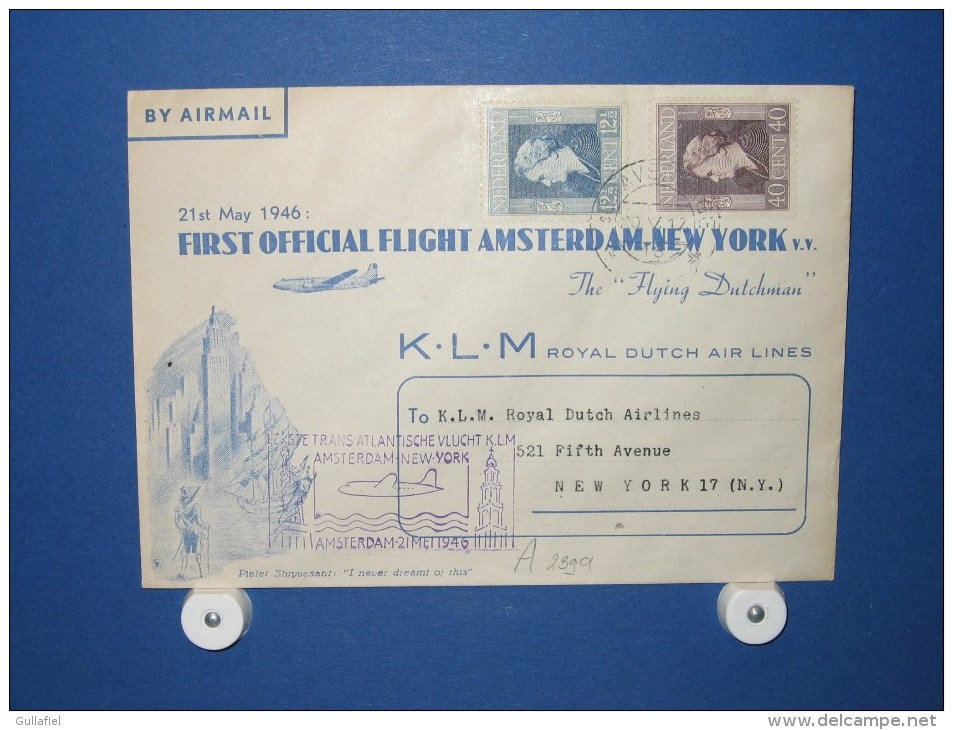 FFC First Flight 048 Amsterdam - New York / Chicago 1946 - A239a (nr.Cat DVH) - 2a. 1941-1960 Usados