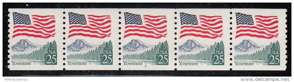 United States     Scott No  2280     Mnh     Plate Number 5    Strip Of 5 - Coils (Plate Numbers)