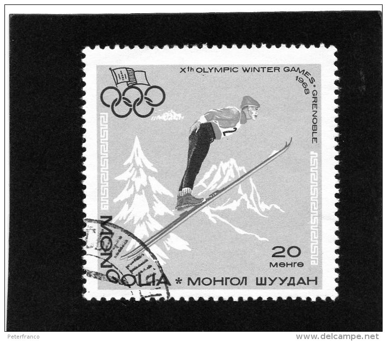 1968  Mongolia - Olimpiadi Di Grenoble - Trampolino - Inverno1968: Grenoble