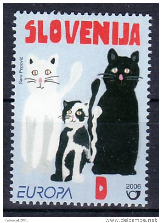 1369/ Slowenien Slovenia Slovenie Europa CEPT 2006 Mi.No. 587 ** MNH Europa: Integration Integration Of Immigrants- Cats - 2006