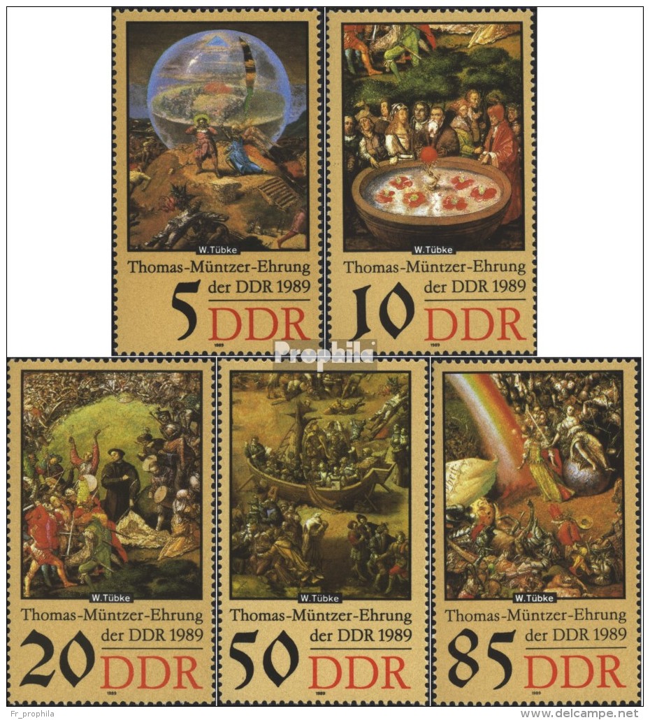 DDR 3269-3273 (complète.édition) Neuf Avec Gomme Originale 1989 Thomas Müntzer - Neufs