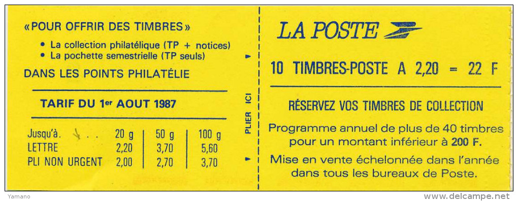 LIBERTE 2,20 F Rouge -  2 Carnets YT 2427 C2b  - ERREUR DE NUMEROTATION ET VARIETE - Autres & Non Classés