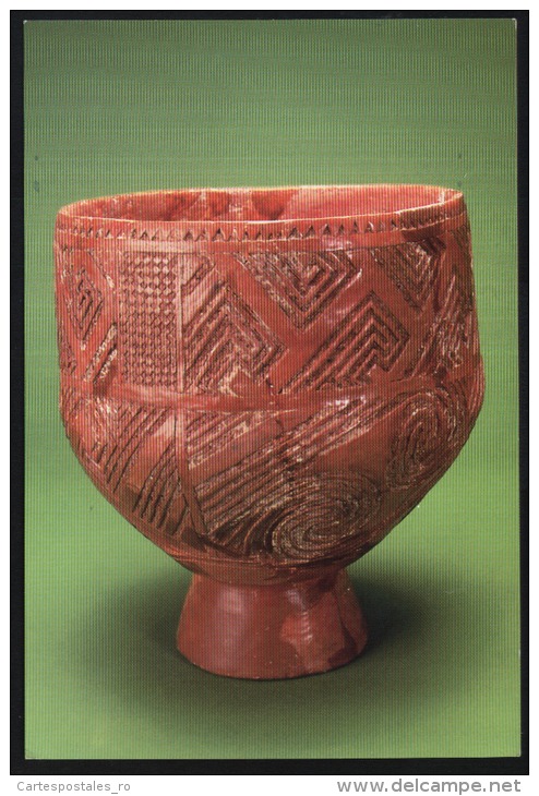 Muntenia-Calarasi-The Museum Of Lower Danube-legged Vase Adorned With Excised Geometrical Motifs-Boian Culture-unused - Museum