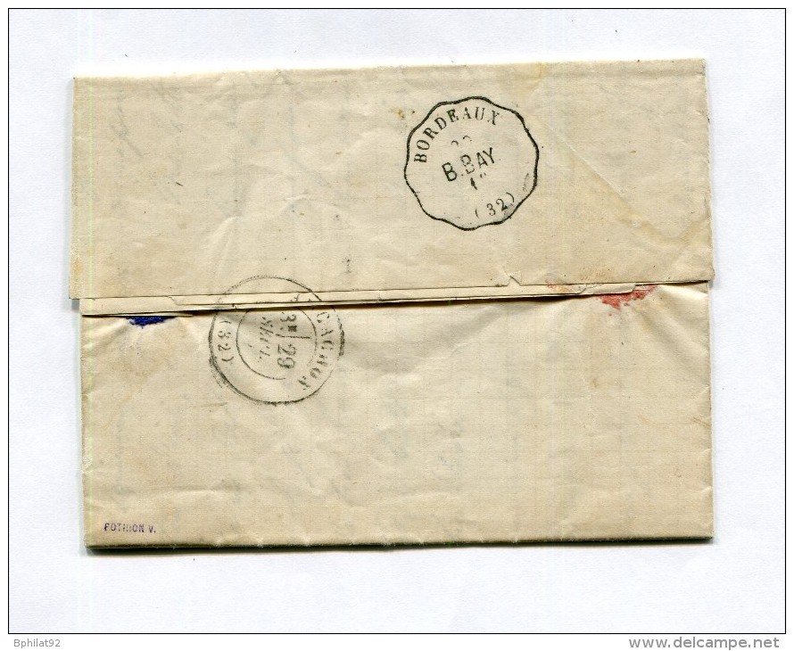 !!! CACHET DE CONVOYEUR STATION YCHOUX SUR LETTRE DE CAUDOS DE 1869 - 1849-1876: Periodo Classico