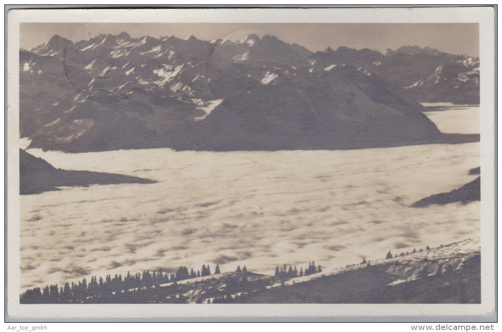 Schweiz Flugpost 1927-06-21 Rigi Kulm AK Nach London GB - Premiers Vols