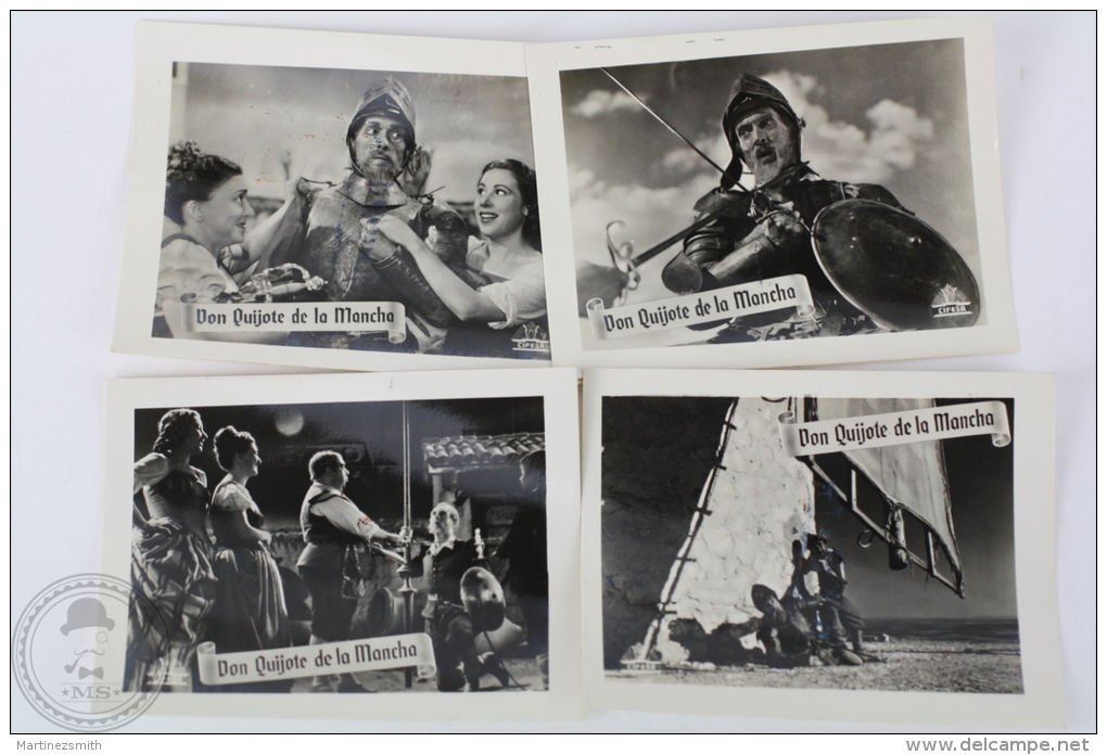 4 Old Trading Card/ Chromo Topic/ Theme Cinema/ Movie - Spanish Advertising - Don Quixote Of La Mancha - Otros & Sin Clasificación