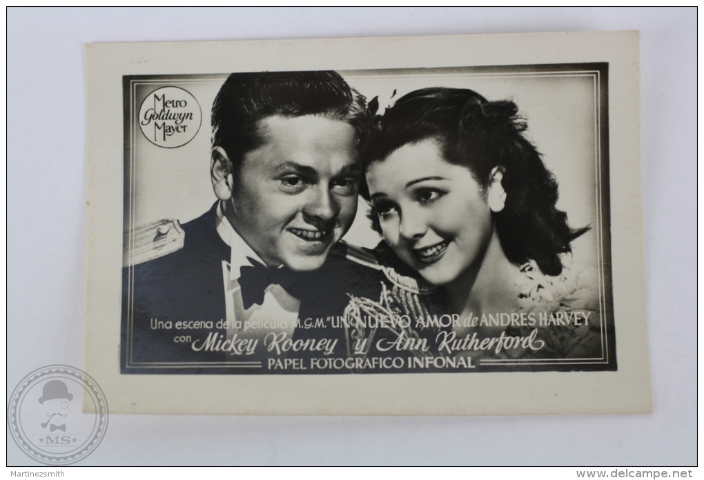 Old Trading Card/ Chromo Topic/ Theme Cinema/ Movie - Metro Goldwyn Mayer Actors: Mickey Rooney & Ann Rutherford - Otros & Sin Clasificación