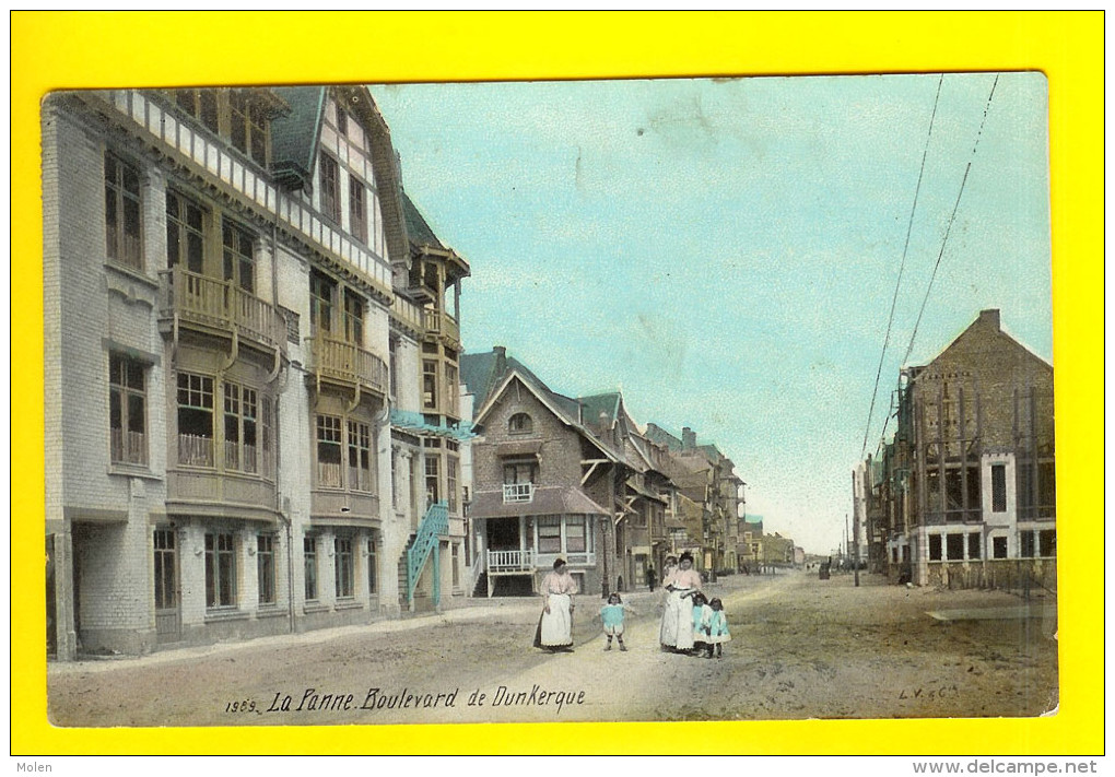 BOULEVARD DE DUNKERQUE Te DE PANNE - ANIMATION ANIME Circulée 1909 Verzonden AQUA PHOTO   2641 - De Panne