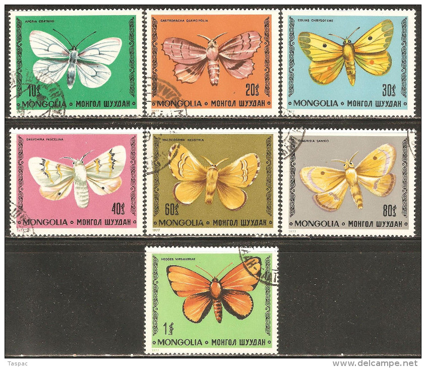 Mongolia 1977 Mi# 1099-1105 Used - Moths / Butterflies - Mongolei