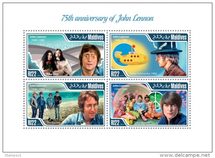 Maldives. 2015 John Lennon. (108a) - Singers