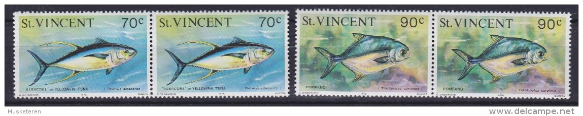 St. Vincent 1976 Mi. (2x) 449 I & (2x) 450 I Meeretiere Fish Fische (Jahreszahl 1976) MNH** - St.Vincent (...-1979)