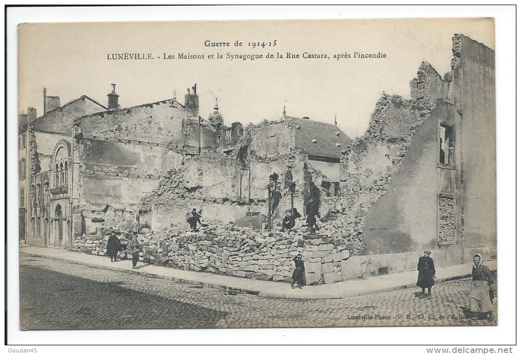 LUNEVILLE. - Les Maisons Et La Synagogue De La Rue Castara, Après L'incendie - Luneville