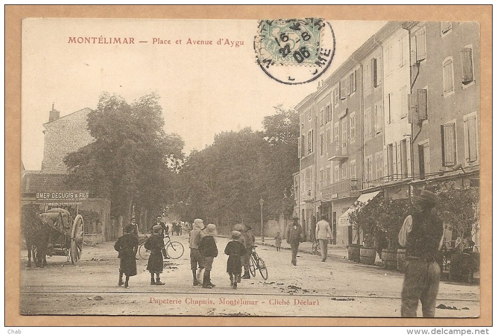 MONTELIMAR -- Place Et Avenue D'Aygu - Voyagée 1906 - Montelimar