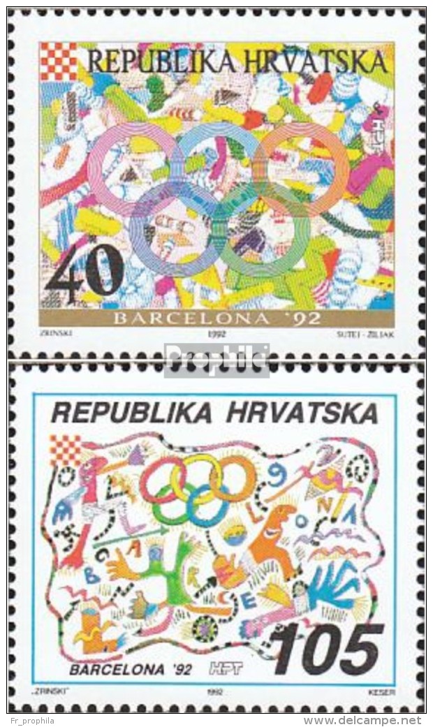 Croatie 203-204 (complète.Edition.) Neuf Avec Gomme Originale 1992 Olympe. Été - Croacia