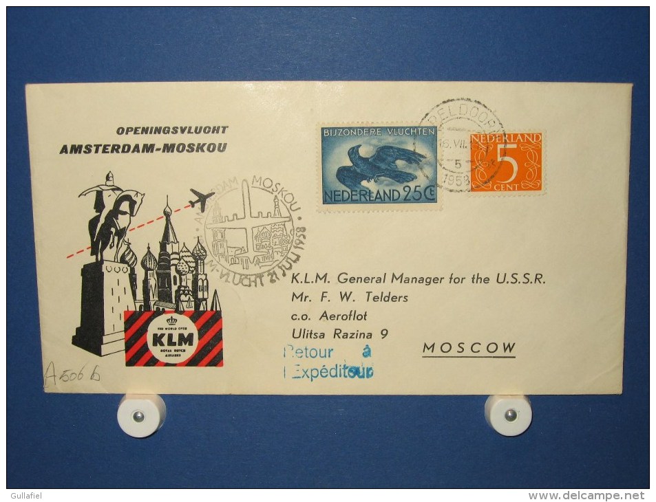 FFC First Flight 129 Amsterdam - Moscow USSR 1958 - A506b (nr.Cat DVH) - Other & Unclassified