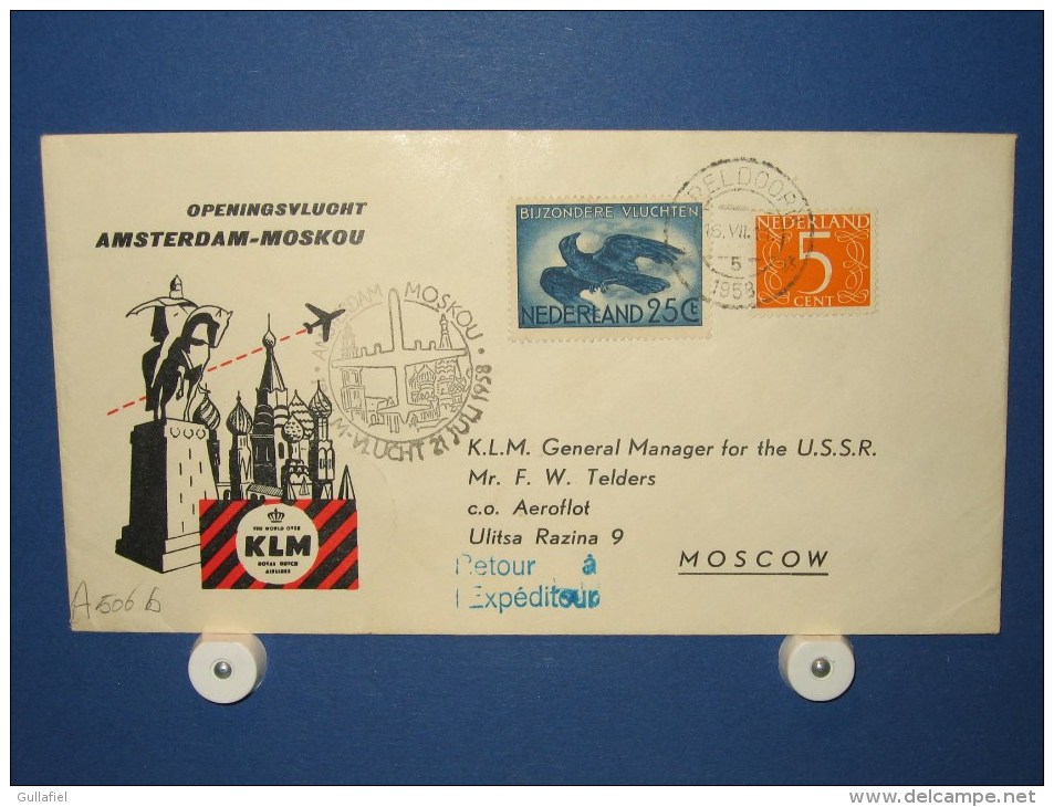 FFC First Flight 129 Amsterdam - Moscow USSR 1958 - A506b (nr.Cat DVH) - Autres & Non Classés