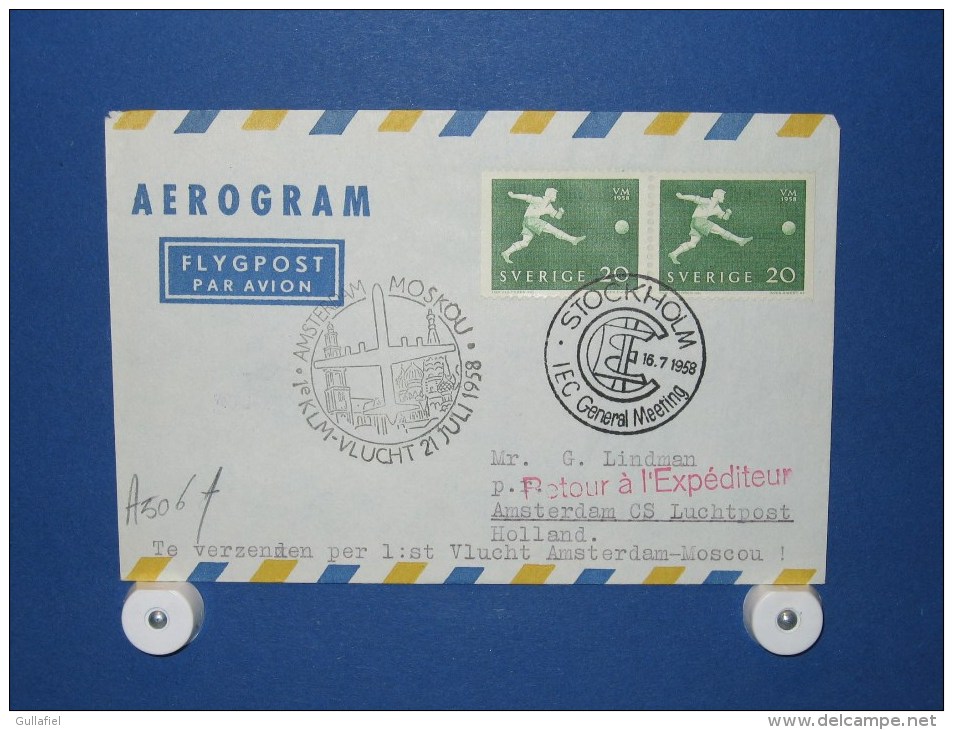 FFC First Flight 130 Amsterdam - Moscow USSR 1958 - A506f (nr.Cat DVH) - Autres & Non Classés