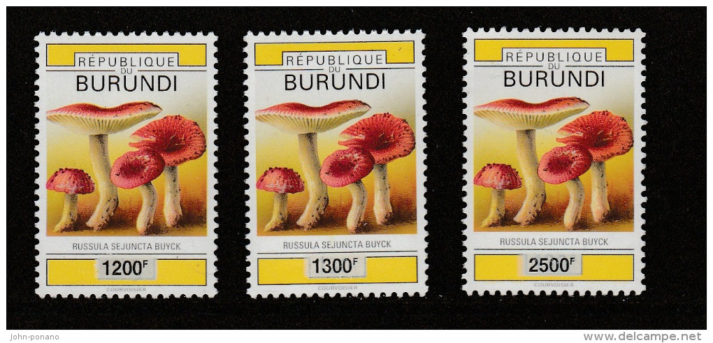 V] Série ** Complete Set Burundi Champignon Mushroom Surcharge Locale Local Overprint 2008 - Ungebraucht