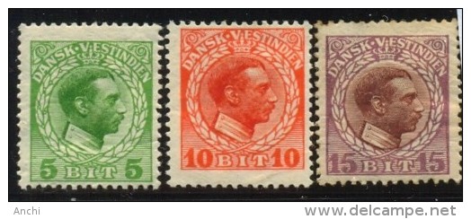 Danish Antilles. 1915. YT 44-46. - Danemark (Antilles)