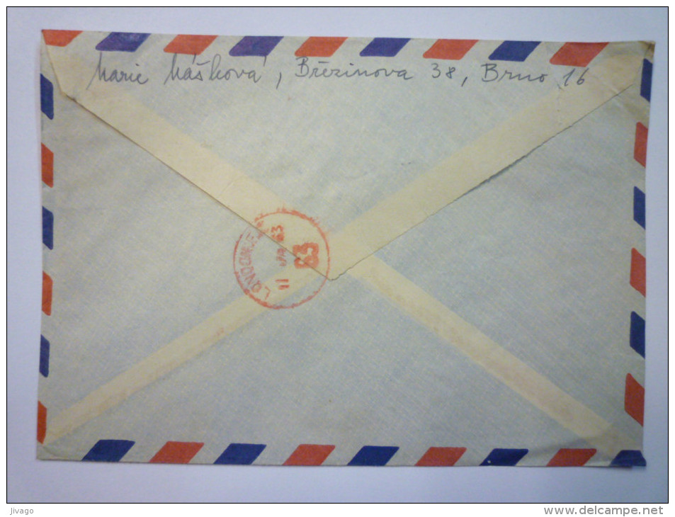 Enveloppe  Recommandée Au Départ De BRNO  à Destination De L'Angleterre  (1) - Lettres & Documents