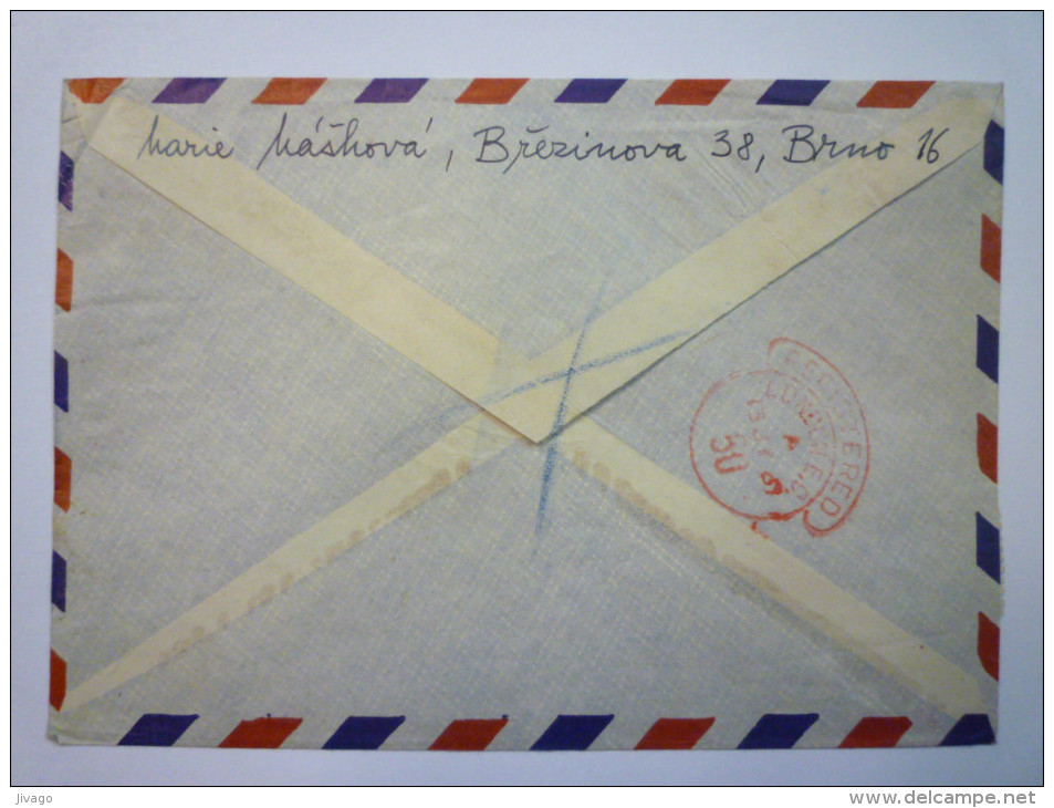 Enveloppe  Recommandée Au Départ De BRNO  à Destination De L´Angleterre  (2) - Briefe U. Dokumente