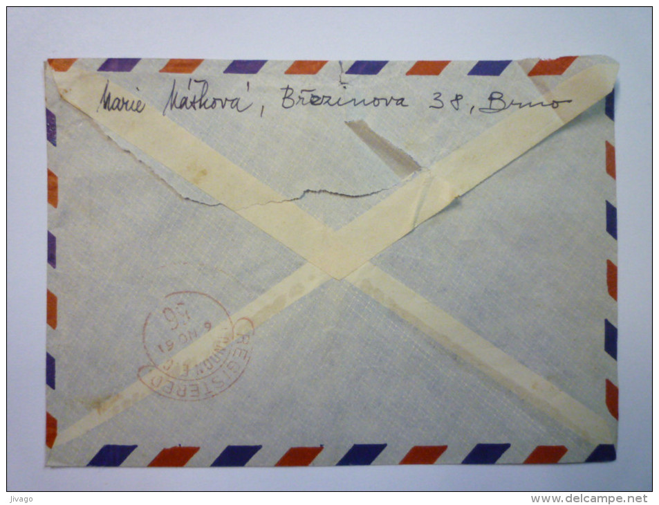 Enveloppe  Recommandée Au Départ De BRNO  à Destination De L´Angleterre  (3) - Cartas & Documentos