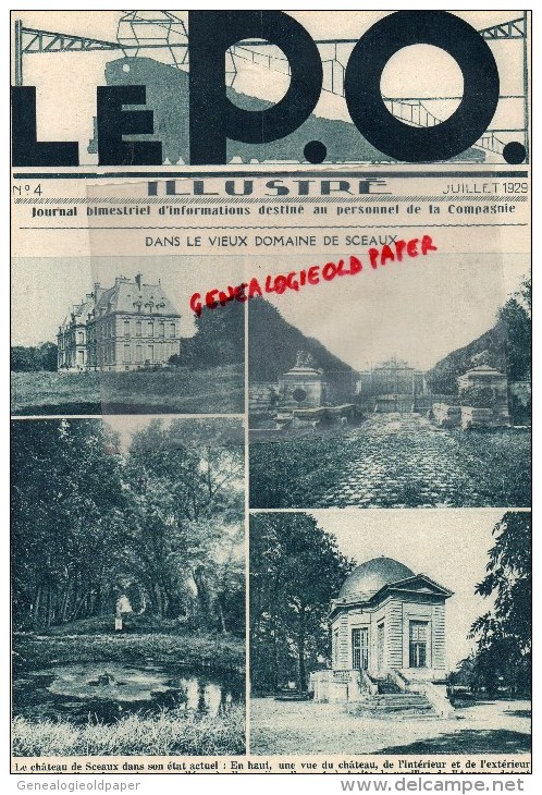 24- SARLAT- REVUE LE P.O. ILLUSTRE-  N°4- JUILLET 1929- CHATEAU SCEAUX- QUIBERON- ST CHAMASSY-CHEMINS DE FER GARE SNCF - Chemin De Fer & Tramway