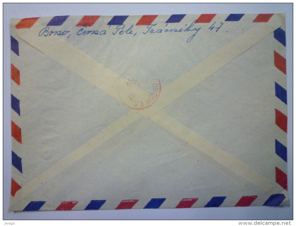 Enveloppe  Recommandée Au Départ De BRNO  à Destination De L´Angleterre  (8) - Cartas & Documentos