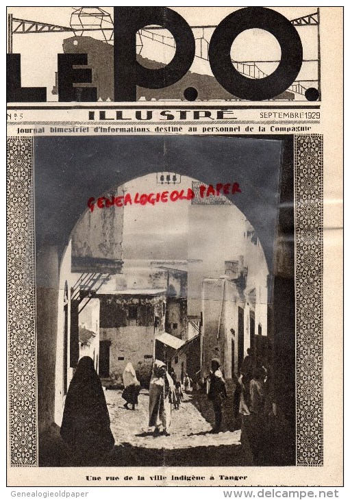 MAROC-TANGER- REVUE LE P.O. ILLUSTRE- N° 5- SEPT. 1929-MARCHE DE TOURS DUBREUIL-AX LES THERMES -RIPOLL- EYZIES - Railway & Tramway