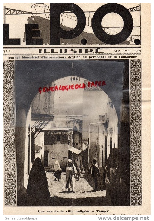 MAROC-TANGER- REVUE LE P.O. ILLUSTRE- N° 5- SEPT. 1929-MARCHE DE TOURS DUBREUIL-AX LES THERMES -RIPOLL- EYZIES - Chemin De Fer & Tramway