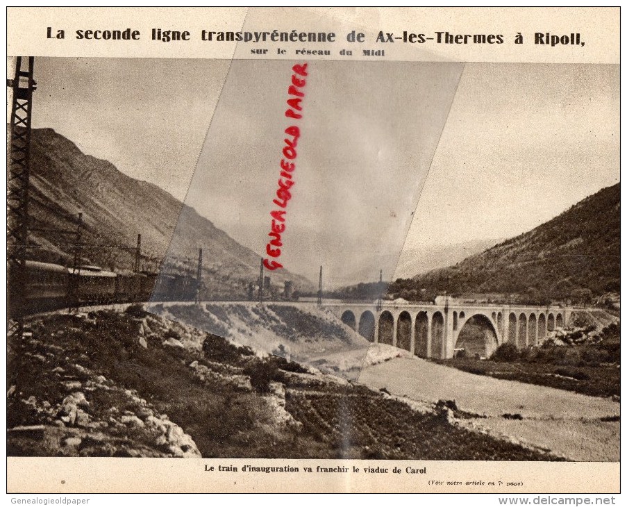 MAROC-TANGER- REVUE LE P.O. ILLUSTRE- N° 5- SEPT. 1929-MARCHE DE TOURS DUBREUIL-AX LES THERMES -RIPOLL- EYZIES - Bahnwesen & Tramways