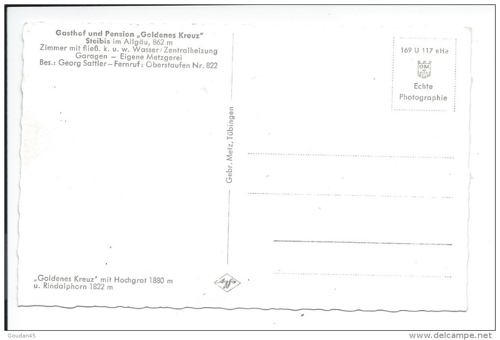 Steibis Im Allgäu, 862 M Gasthof Und Pension "Goldenes Kreuz" - Oberstaufen