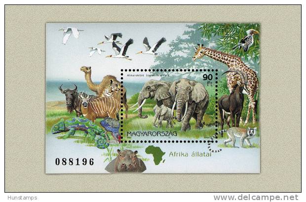 Hungary 1997. Animals Of Africa Sheet MNH (**) Michel: Bl. 242 / 2.80 EUR - Ongebruikt