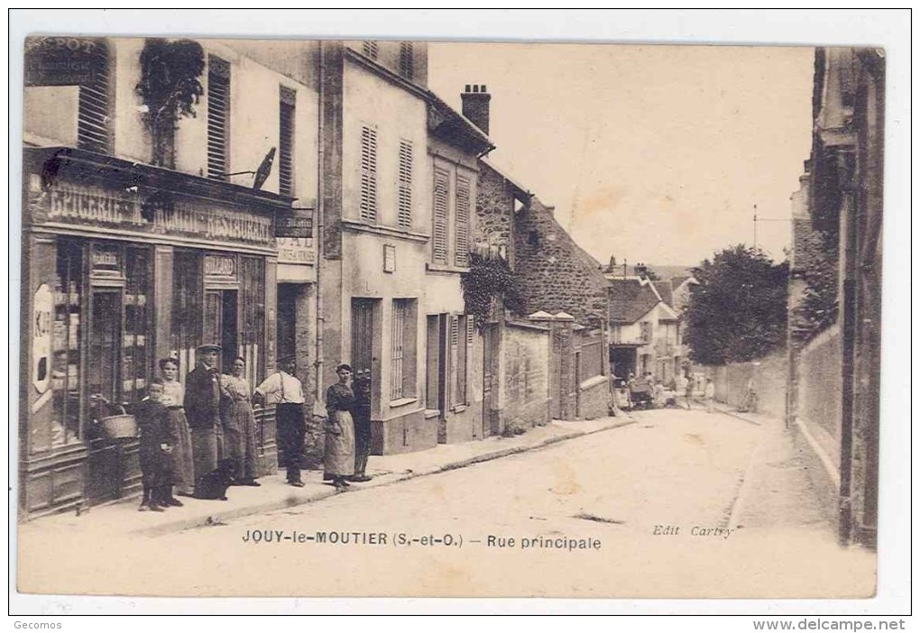 CPA 95 - JOUY LE MOUTIER - Rue Principale (Epicerie...) - Jouy Le Moutier