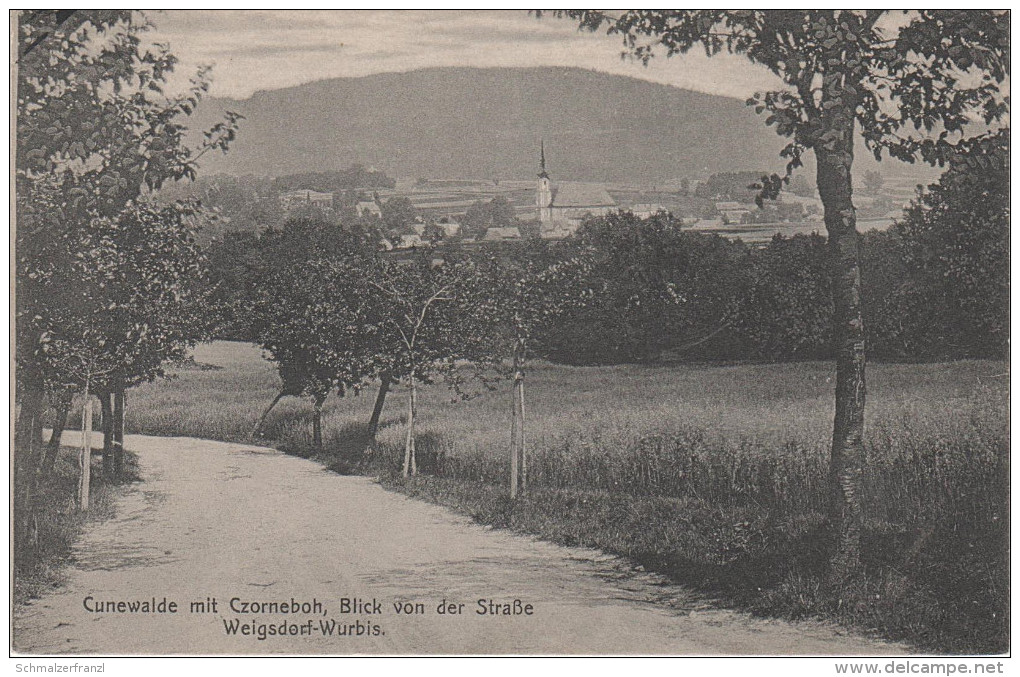 AK Cunewalde Czorneboh Stempel Blick Strasse Weigsdorf - Wurbis Bei Wilthen Oppach Löbau Bautzen Hochkirch Lawalde - Cunewalde