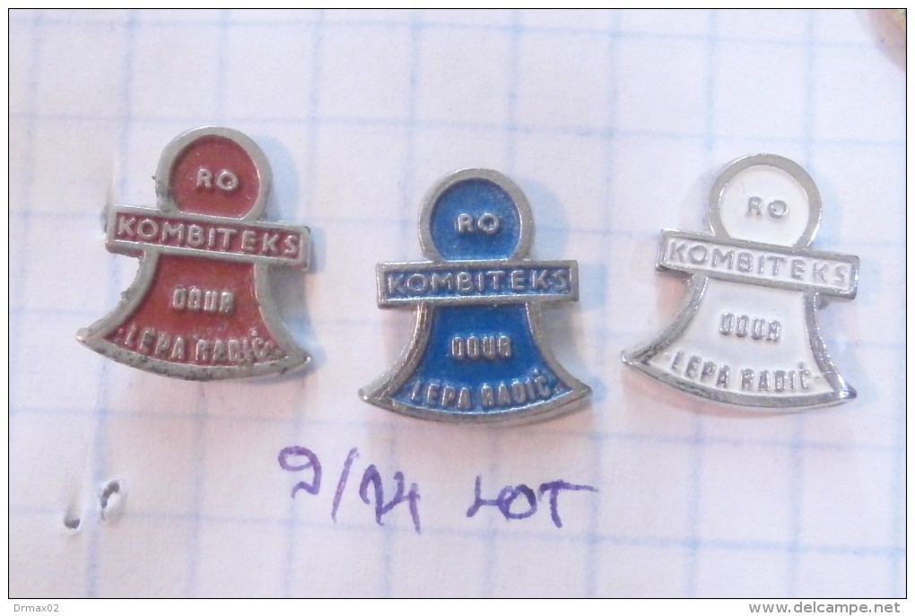 KOMBITEKS Bihac (Bosnia) Yugoslavia / Textile Industry - Knitwear And Garment Factory / LOT PINS - Sets