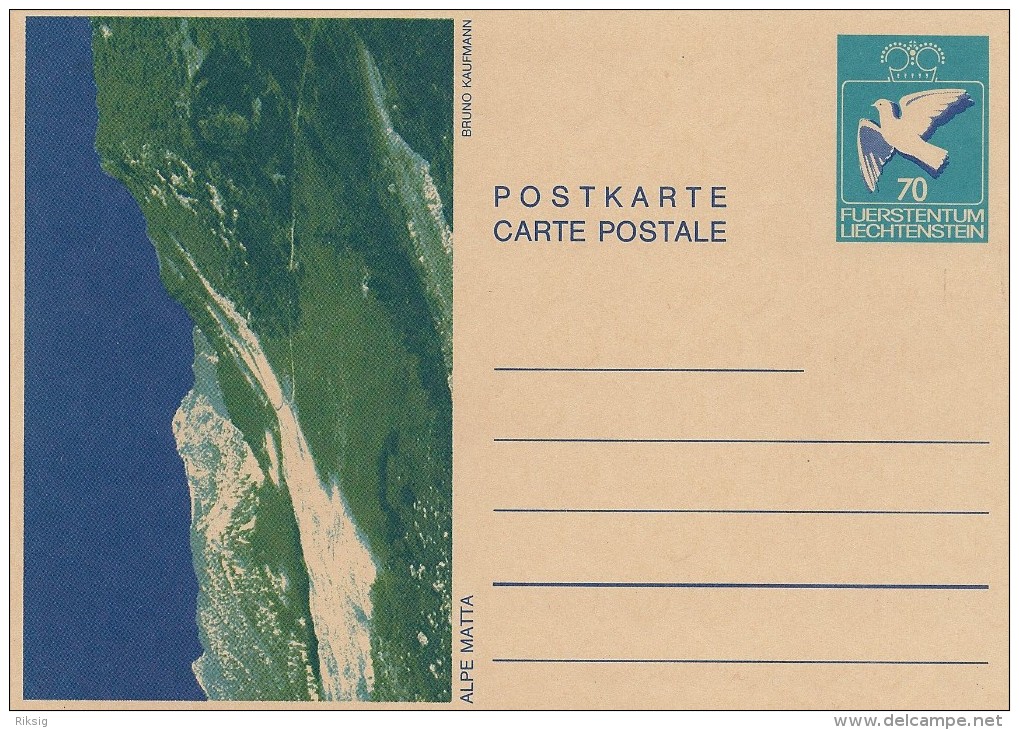 Postkarte - Carte Postale.  Liechtenstein.  A-3486 - Stamped Stationery