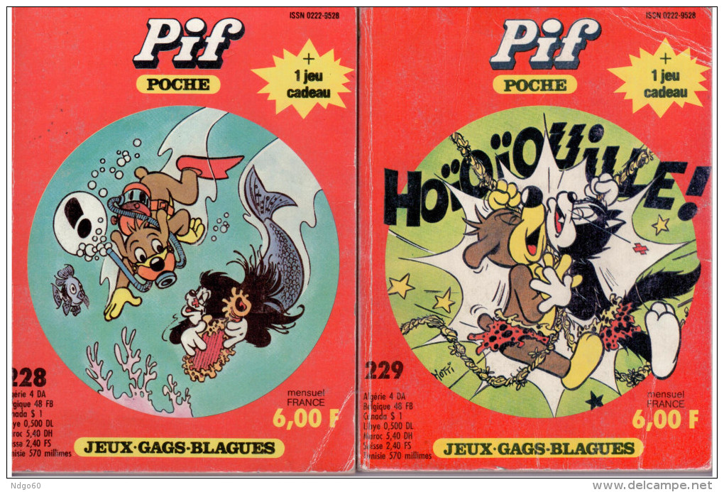 2 BD Petit Format Pif Poche N° 228 & 229 - Pif & Hercule