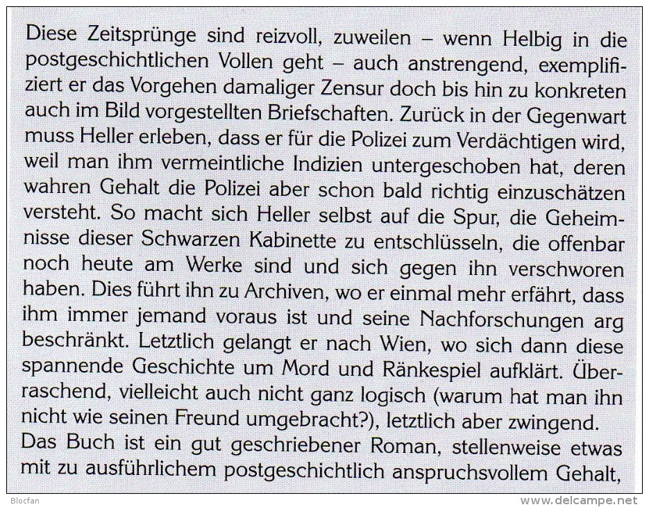 Helbig Krimi Das Schwarze Kabinett 2014 Neu ** 20€ Philatelistische Kriminalroman New Philatelic History Book Of Germany - Allemand