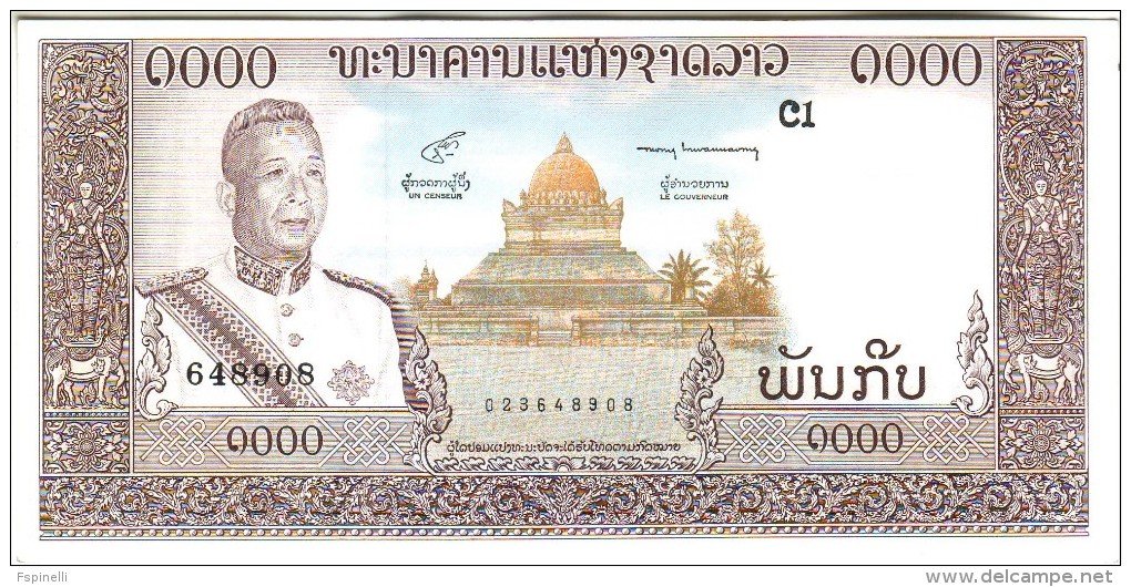 Early LAO 5'000 Kip Banknote King Savang Vatthana At Left  (1963) P14a - Laos