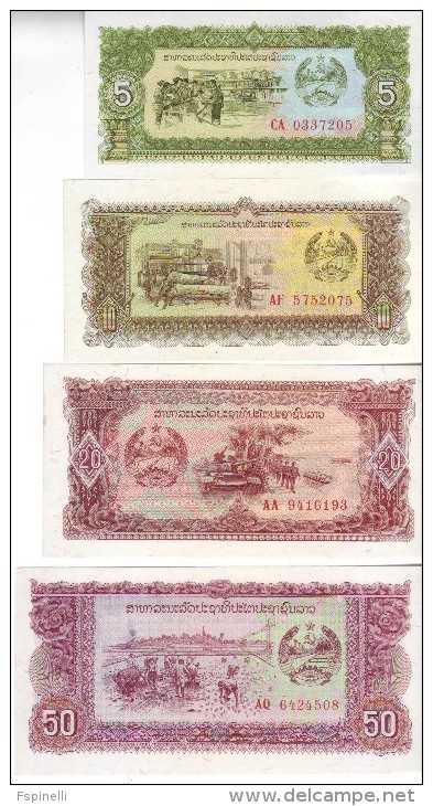 LAOS    Set 4 Values 5,10,20, 50 Kip   Bank Of Lao  1979  P26-29  UNC - Laos