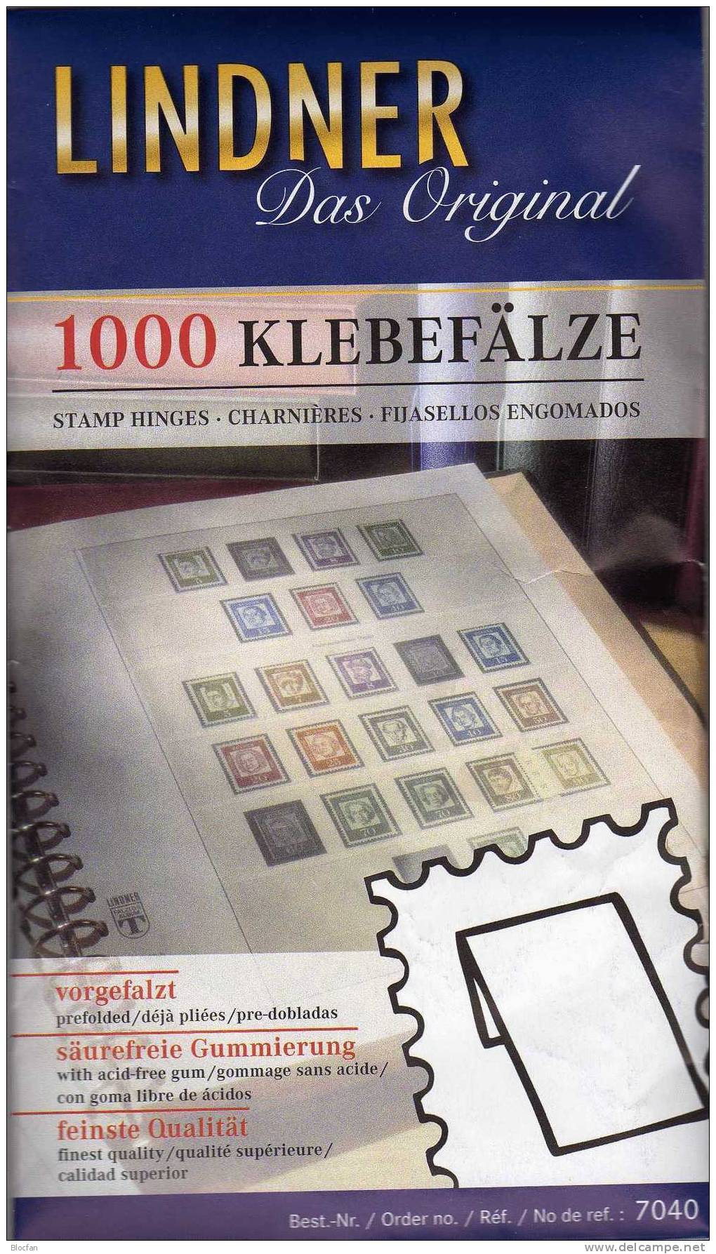 1000 Klebe-Falze Vorgefalzt Neu 3&euro; Gummierter Falz Für Traditionelles Sammeln Von LINDNER New Joins Fold In Germany - Lots