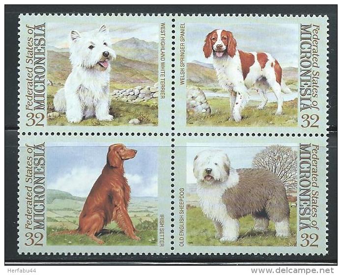 Micronesia     "Dogs"    Block Of 4    SC# 211  MNH** - Micronesia